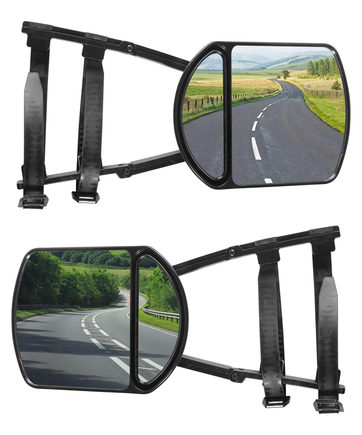 UNLRAE towing mirrors clip-on extensions improve rear visibility on the road