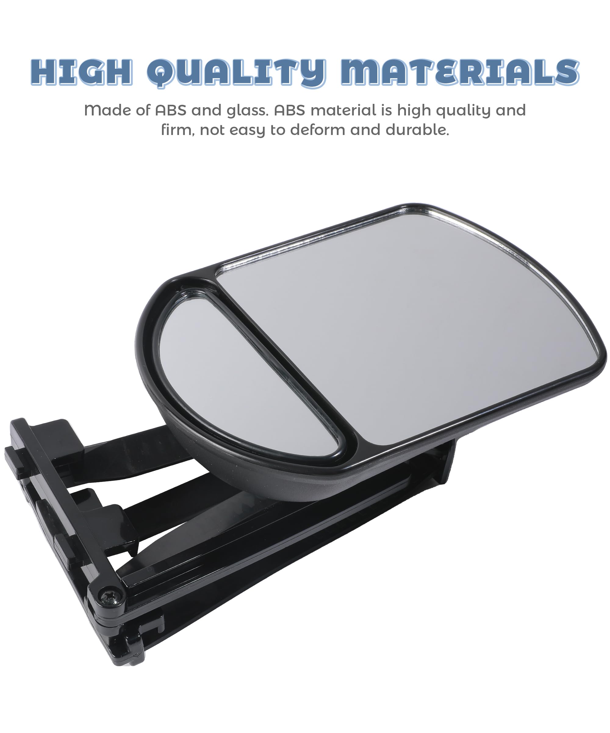 UNLRAE mirrors feature large flat and small convex surfaces for wider view