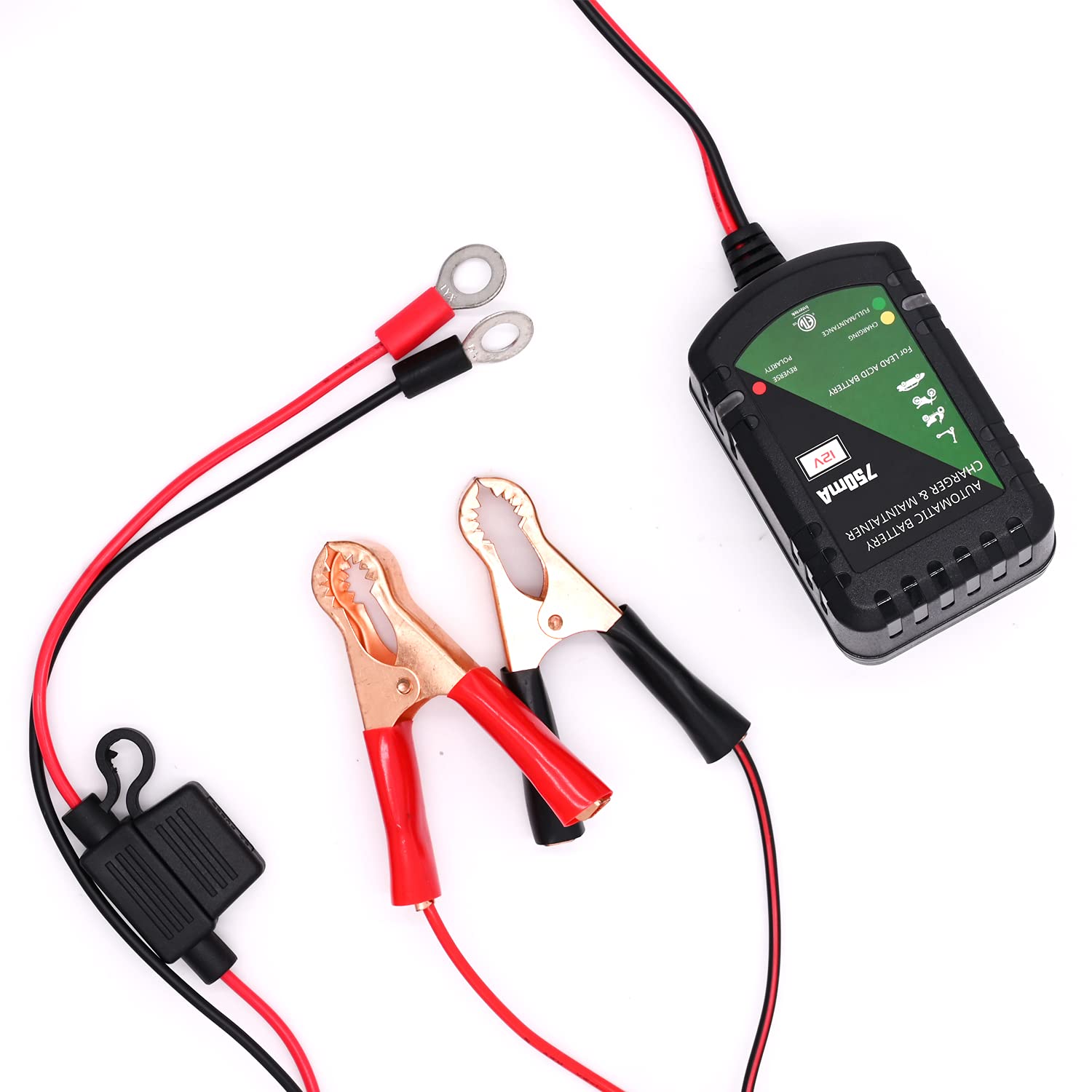 Unocho 12V charger motorcycle use provides steady maintenance between rides.