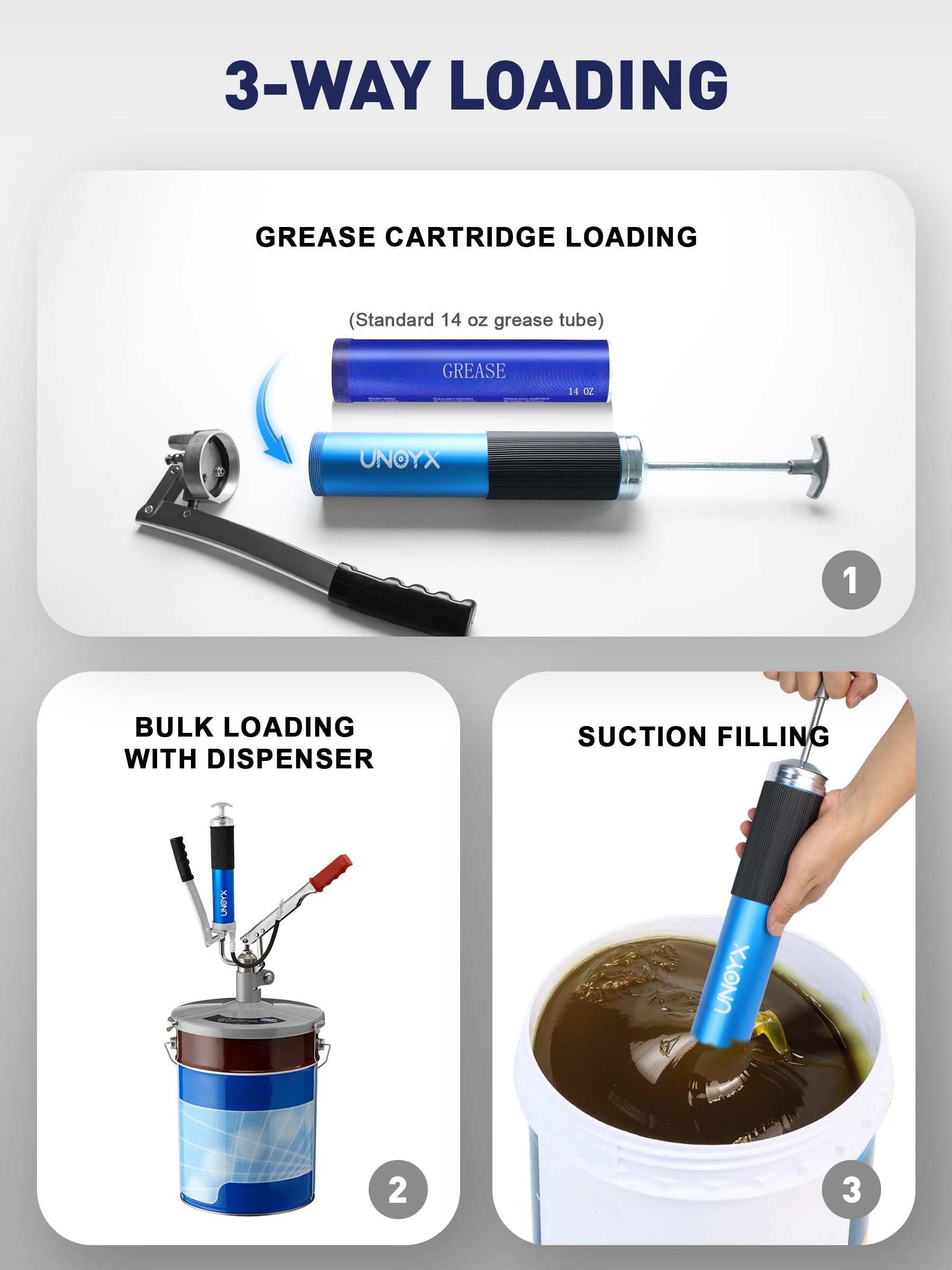 UNOYX aluminum barrel with knurled surface for secure grip.