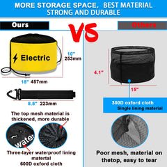 UNXMRFF bag top panel is breathable mesh for ventilation and odor control.