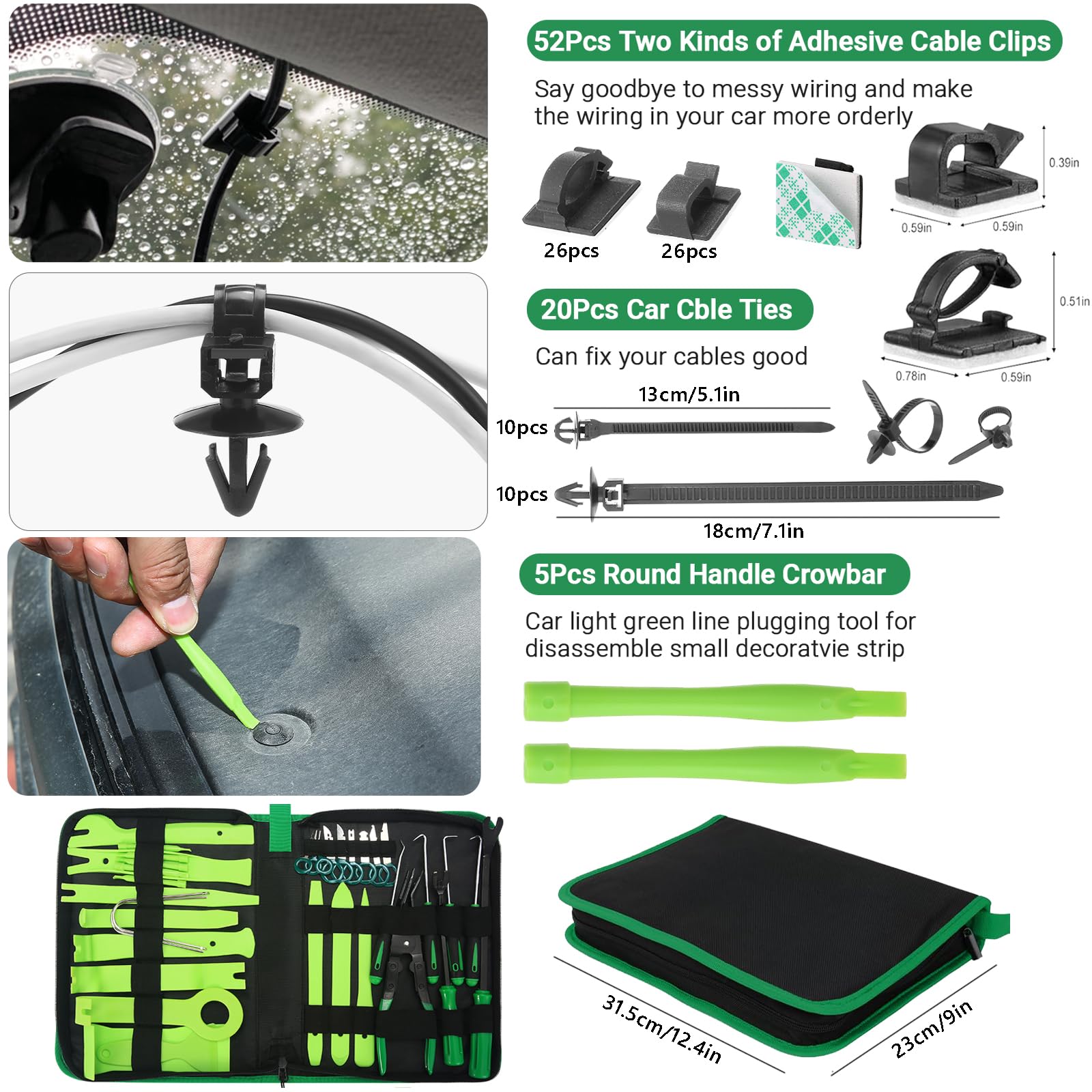 Uolor interior trim repair kit supports dashboard and emblem work