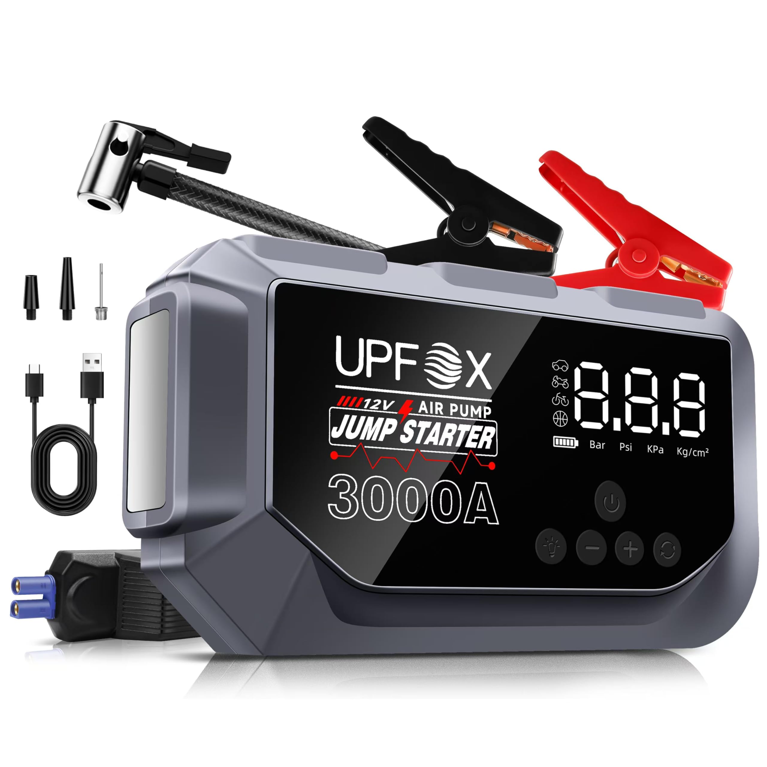 UPFOX jump pack with EVA case for organized storage.
