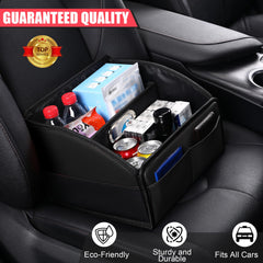 Uplien leather car caddy back seat storage with six compartments for toys and snacks