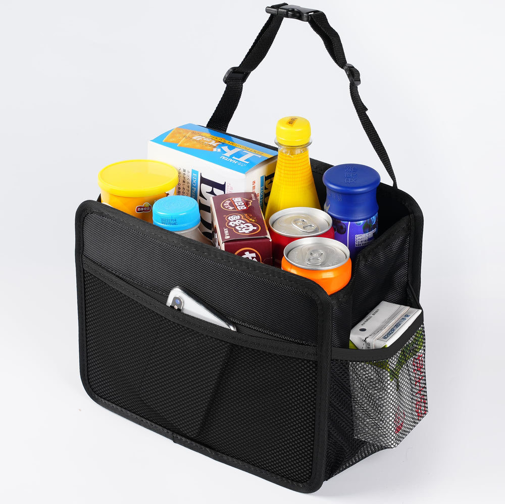 Uplien multifunction car trash can style organizer for travel use.