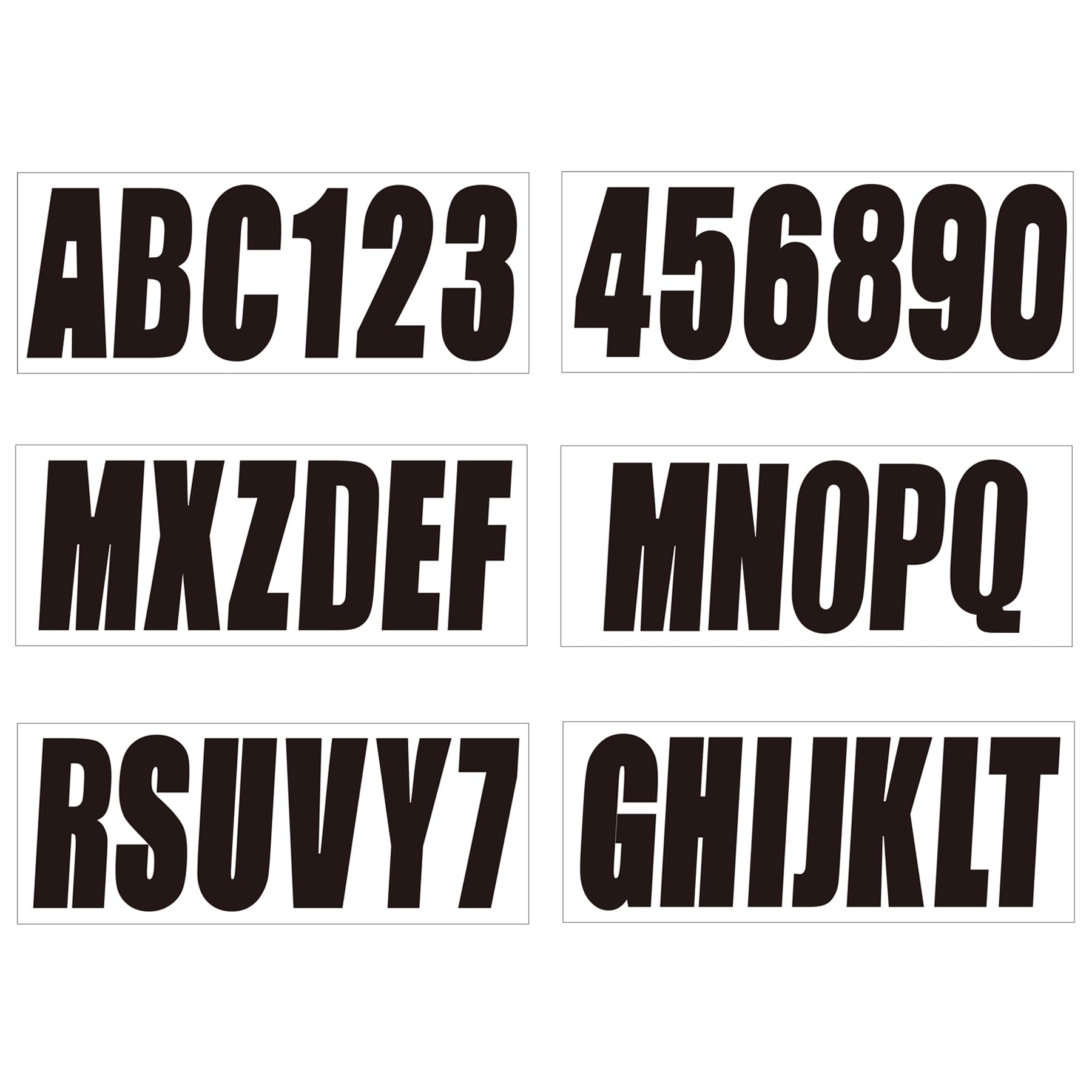 UpluMarine 3-inch hull registration decals kit for clear boat IDs
