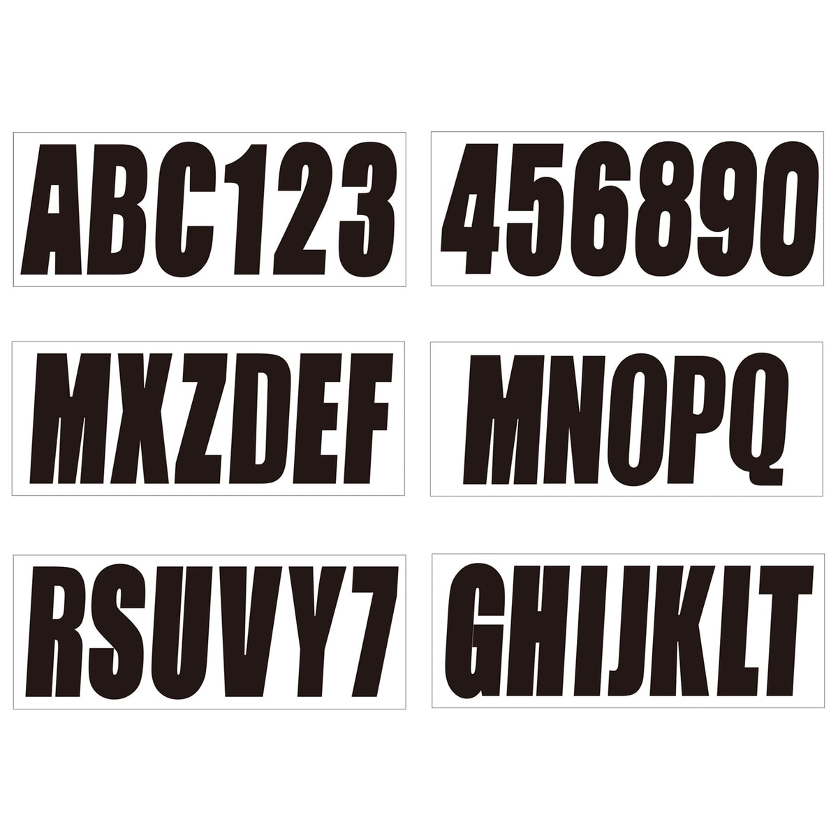 UpluMarine 3-inch hull registration decals kit for clear boat IDs