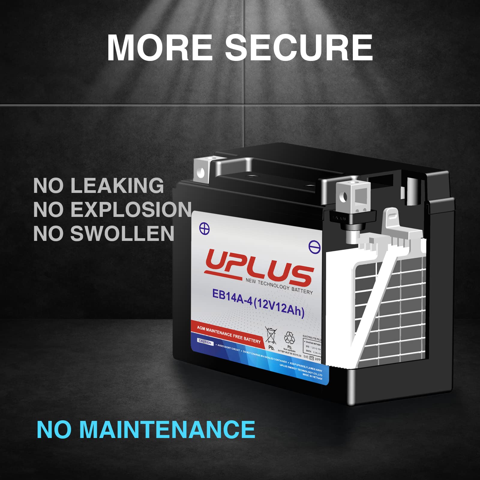 UPLUS YTX14AH-BS PP shell provides heat resistance for hot rides