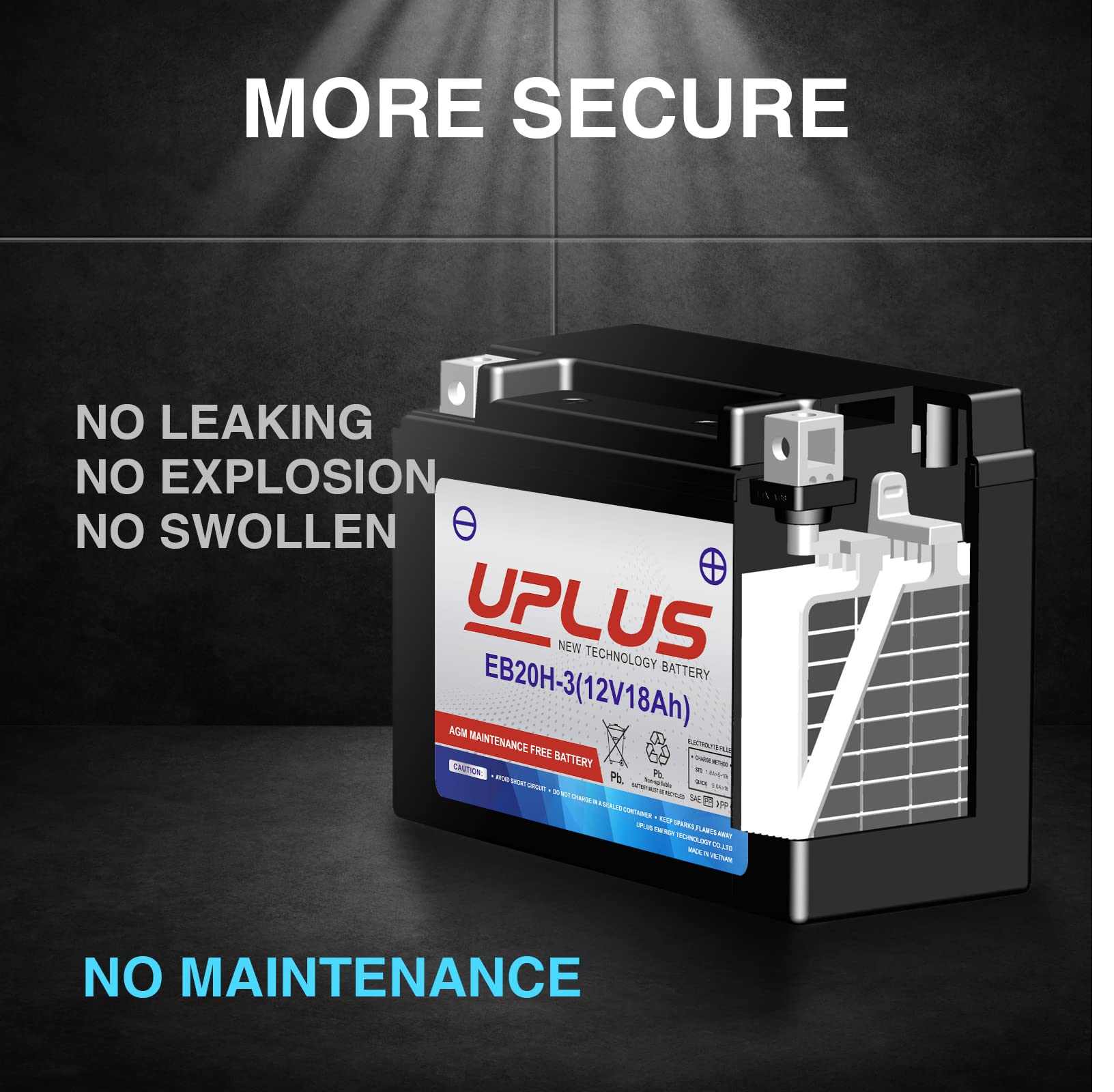UPLUS EB20H-3 snowmobile battery package ready for rugged outdoor use
