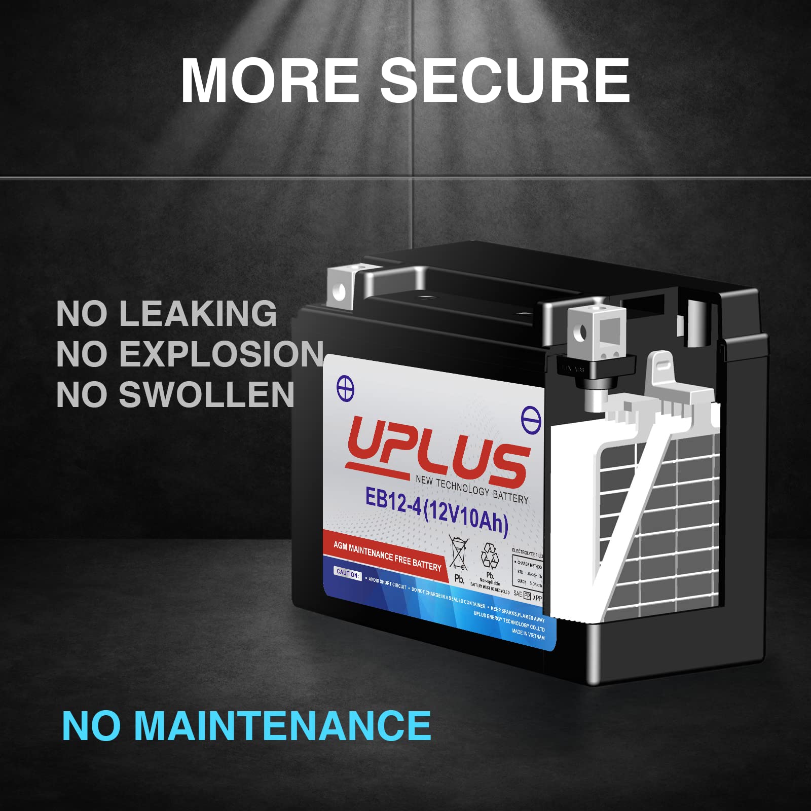 UPLUS YTX12-BS weight emphasized for easy handling and installation.