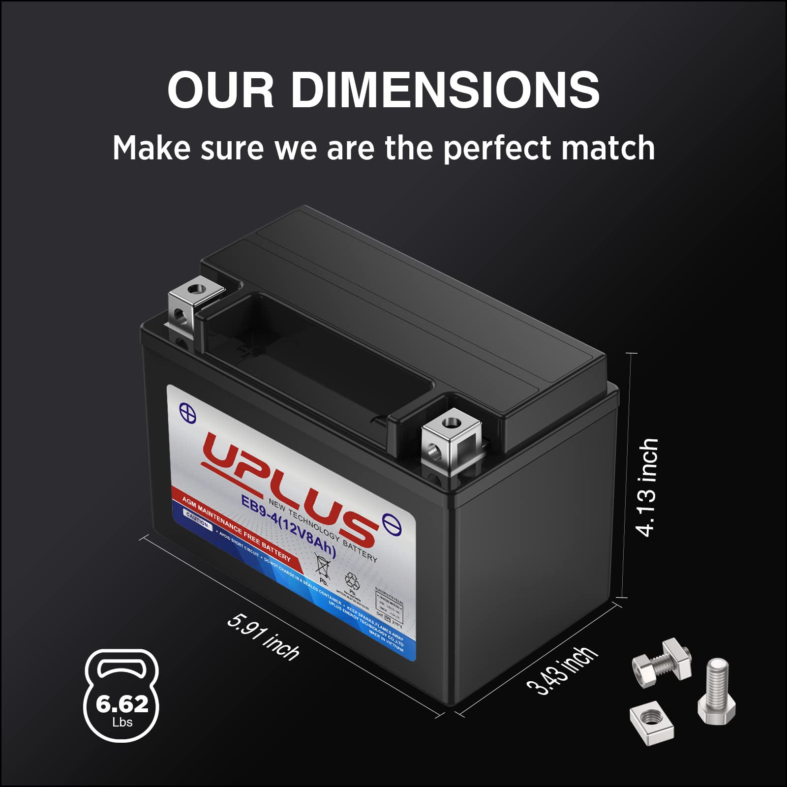 UPLUS YTX9-BS compact dimensions fit tight mounting spaces.