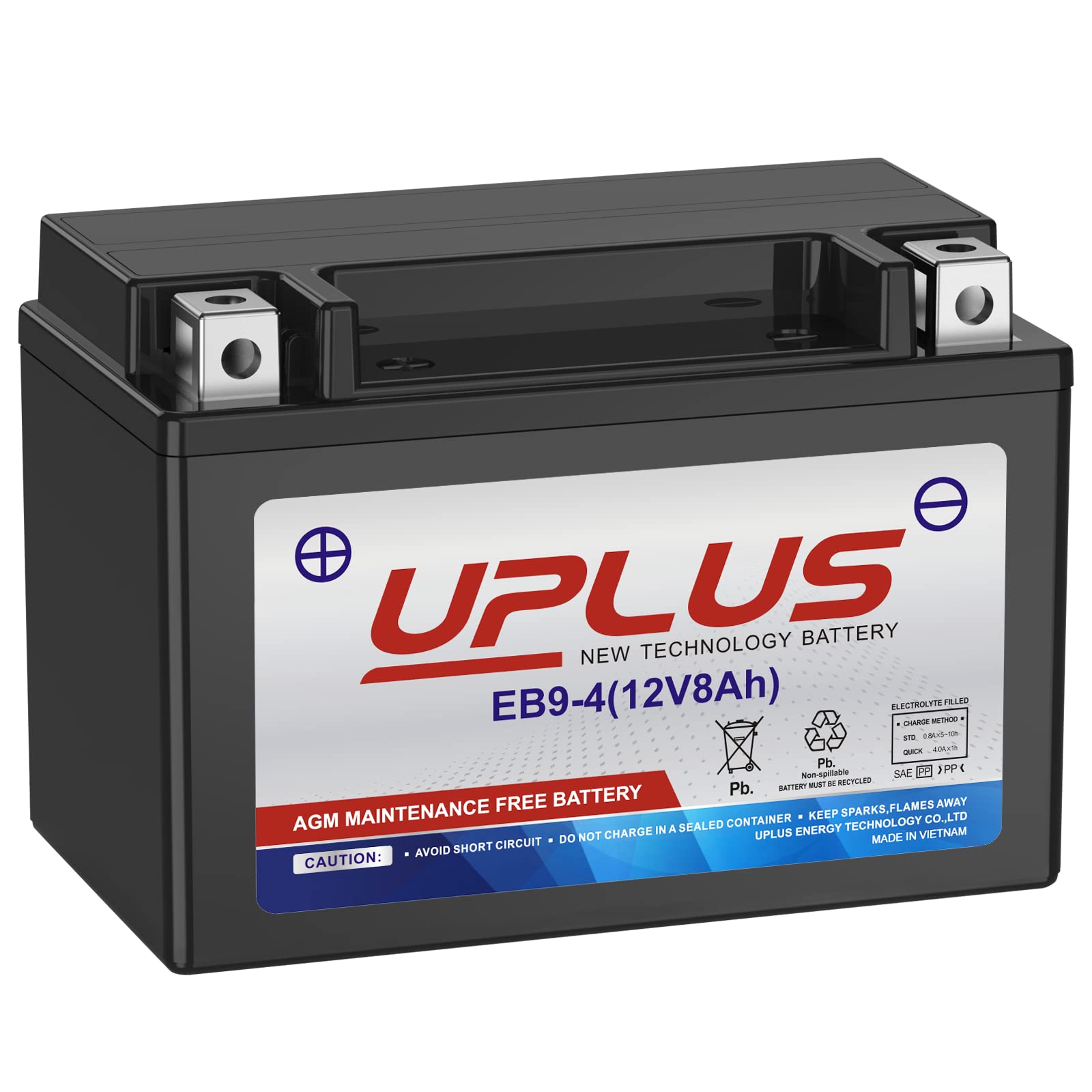 UPLUS YTX9-BS sealed AGM case for bikes provides maintenance-free reliability.