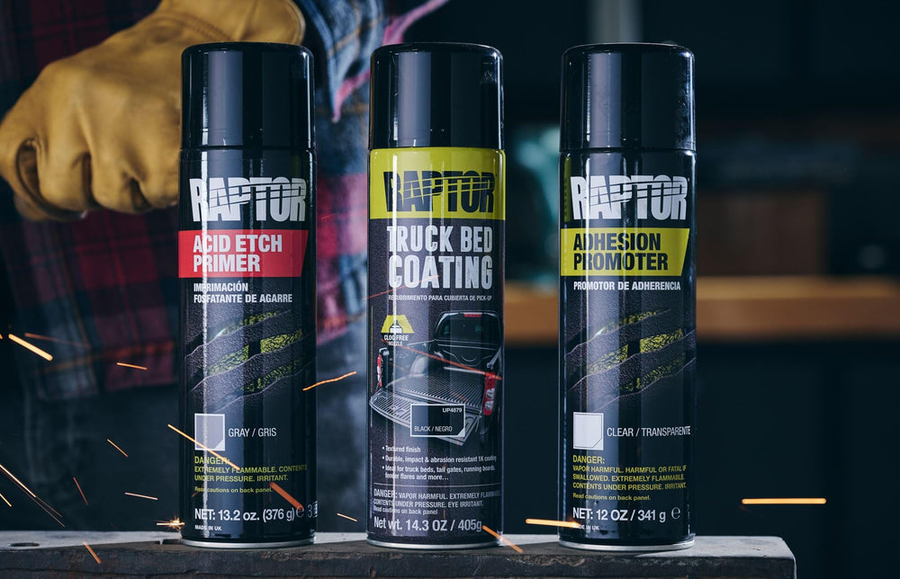 Weather-resistant finish on truck bed after RAPTOR 1K application.