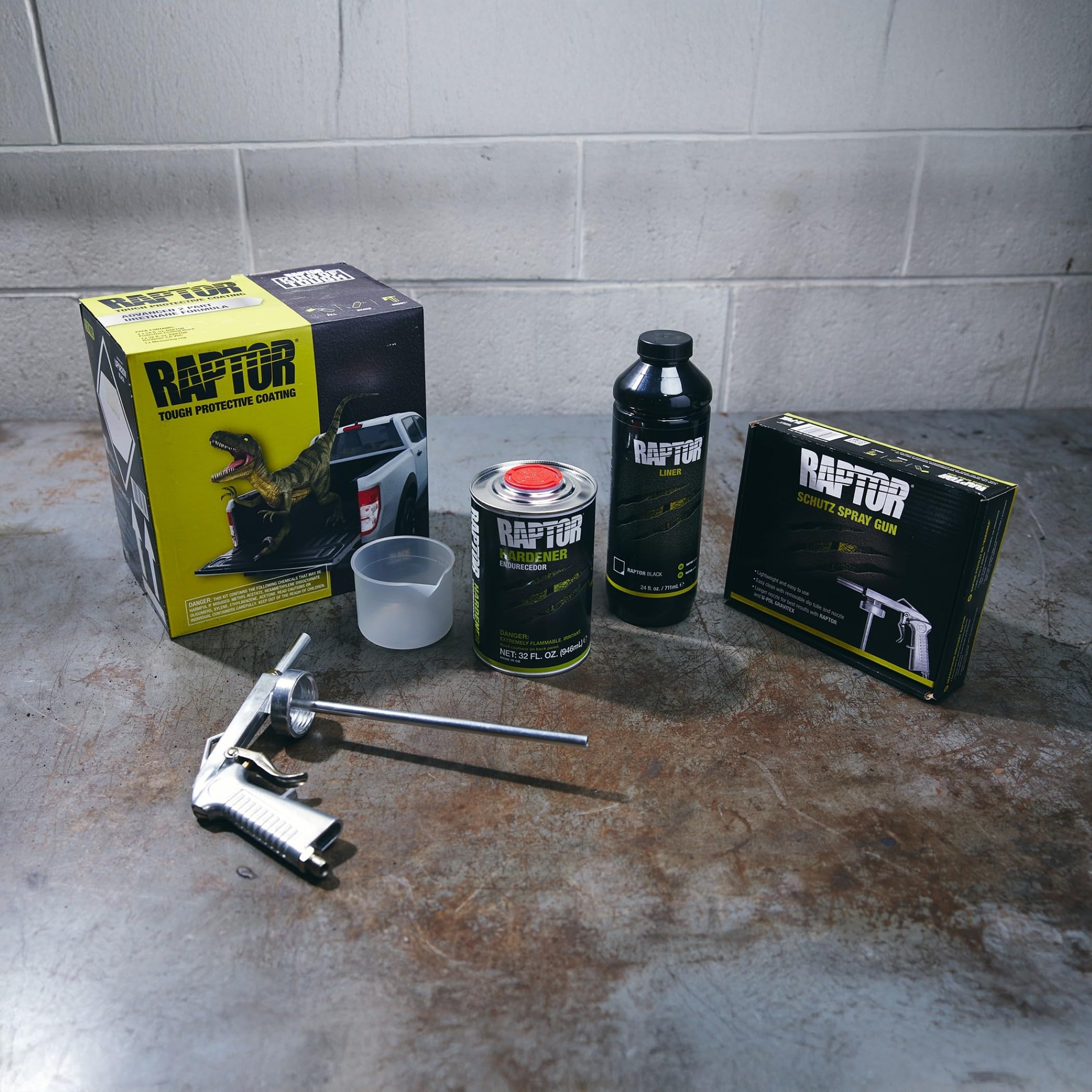 UPOL Raptor Black 0820VG DIY application setup for versatile coatings.