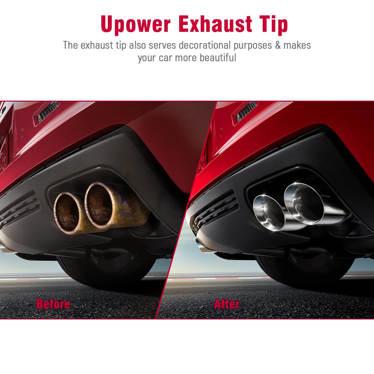 Pack includes one exhaust tip; professional installation advised