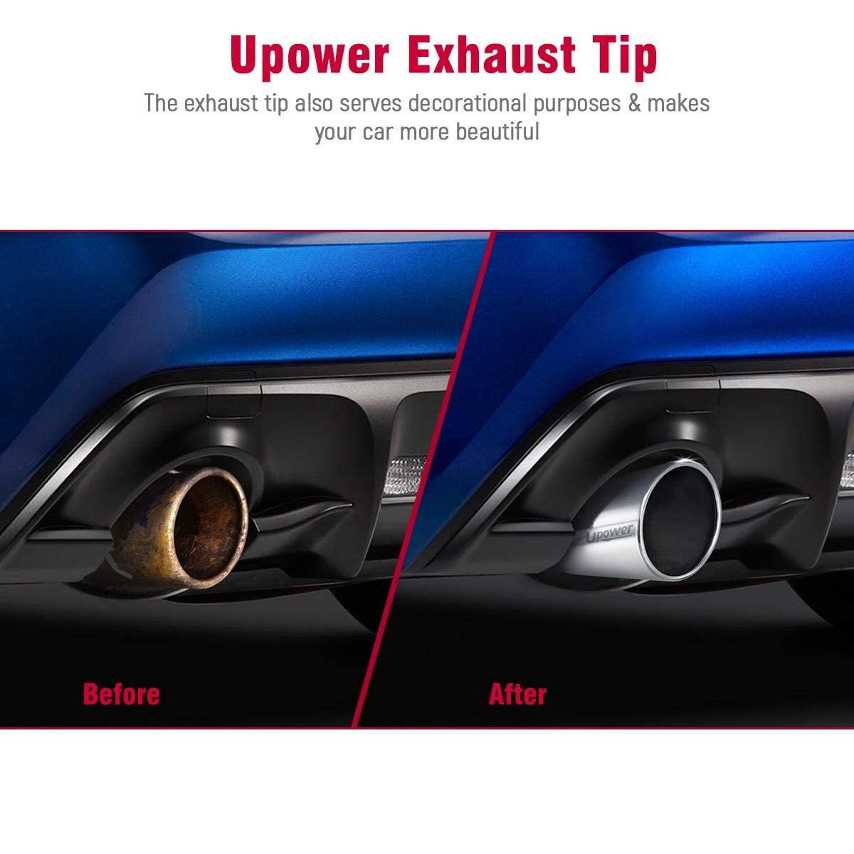 Upower exhaust tip ships as a single unit for quick bolt-on mounting