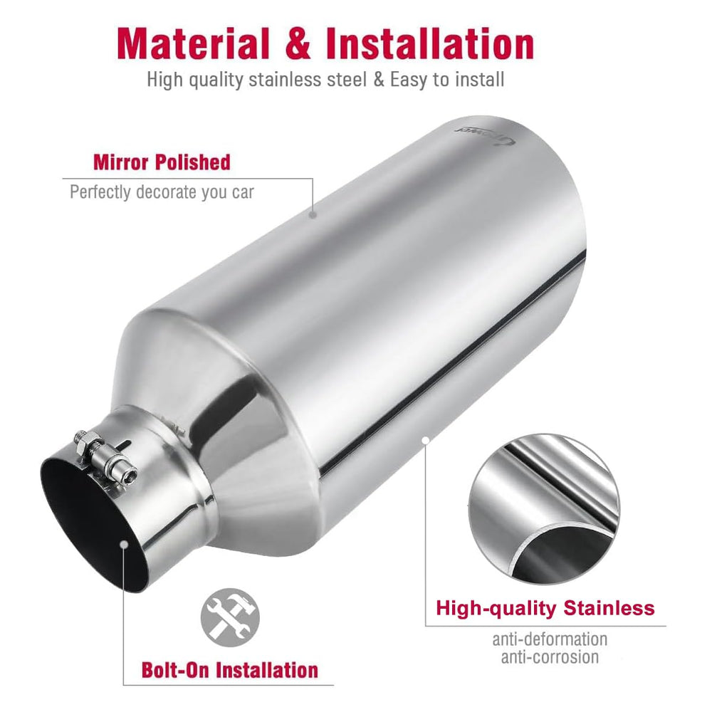 Upower exhaust tip designed for trucks and pickups with straightforward bolt-on installation