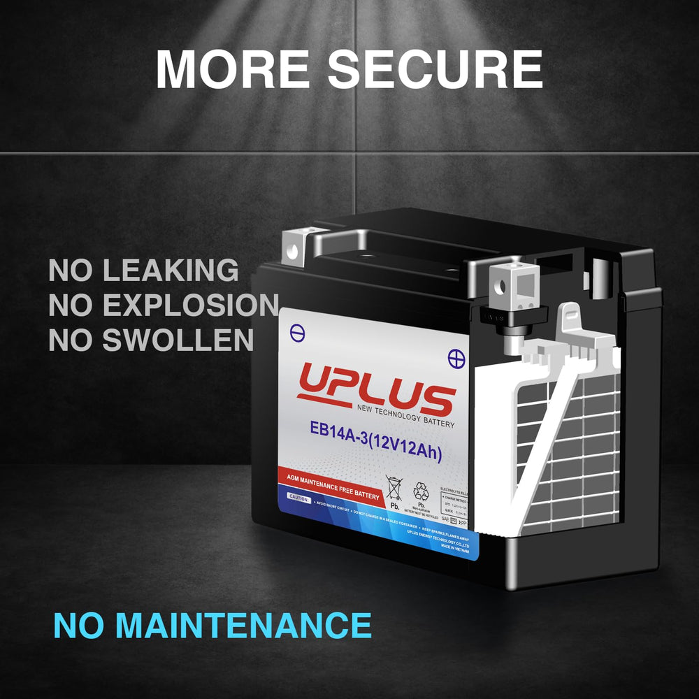 UPLUS YTX14AHL-BS installed on a bike showcases reliable power