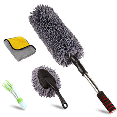 Upra Ultimate Car Duster head close-up shows premium microfiber for lint-free cleaning.