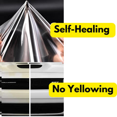 Upromax clear-film being applied to a car door handle.