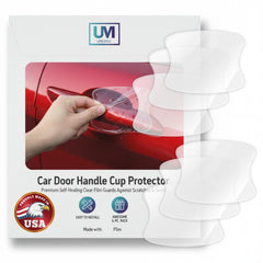 Upromax door edge protection film on a car door maintains OEM finish with a clear look.