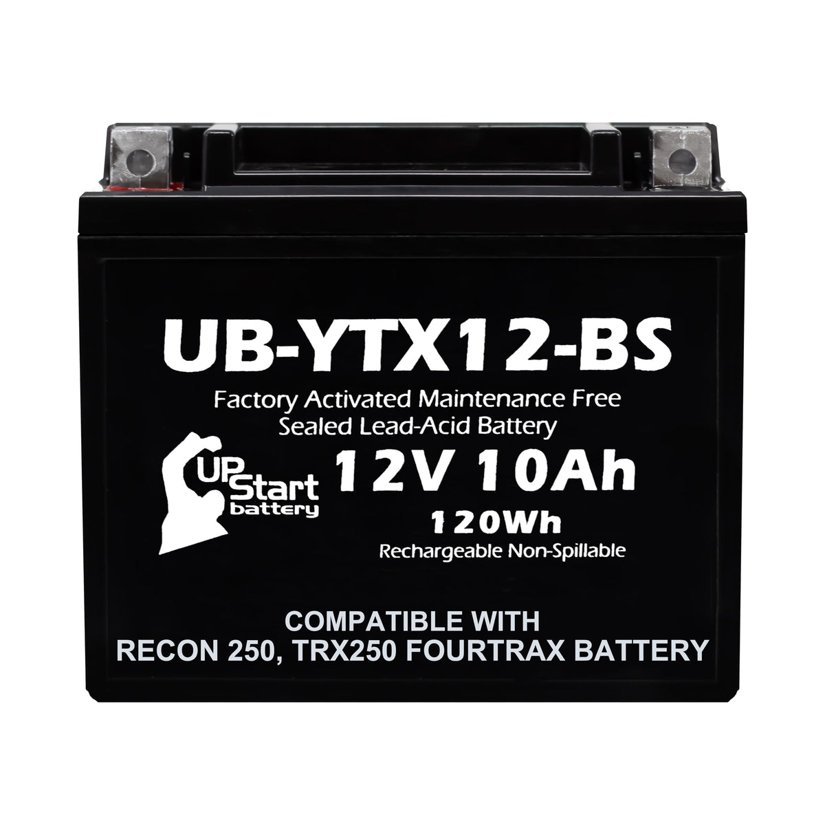 Upstart Battery 12V 10Ah replacement in box, ready for quick install.