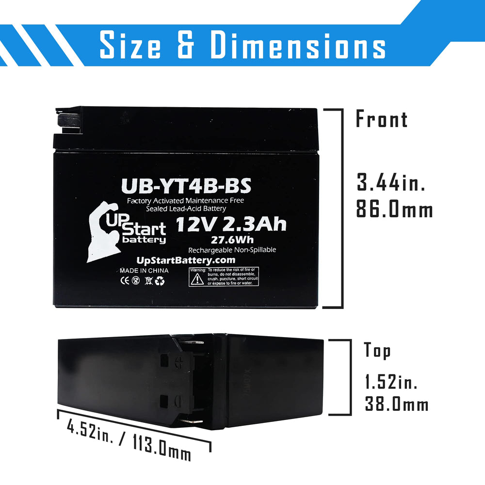 Factory activated UpStart battery is ready to install without acid handling.