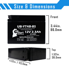Factory activated UpStart battery is ready to install without acid handling.