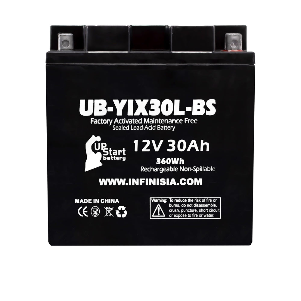 UpStart Battery YIX30L-BS replacement front view for easy installation
