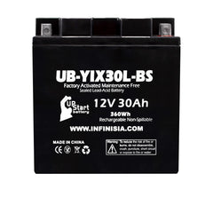 UpStart Battery YIX30L-BS replacement front view for easy installation