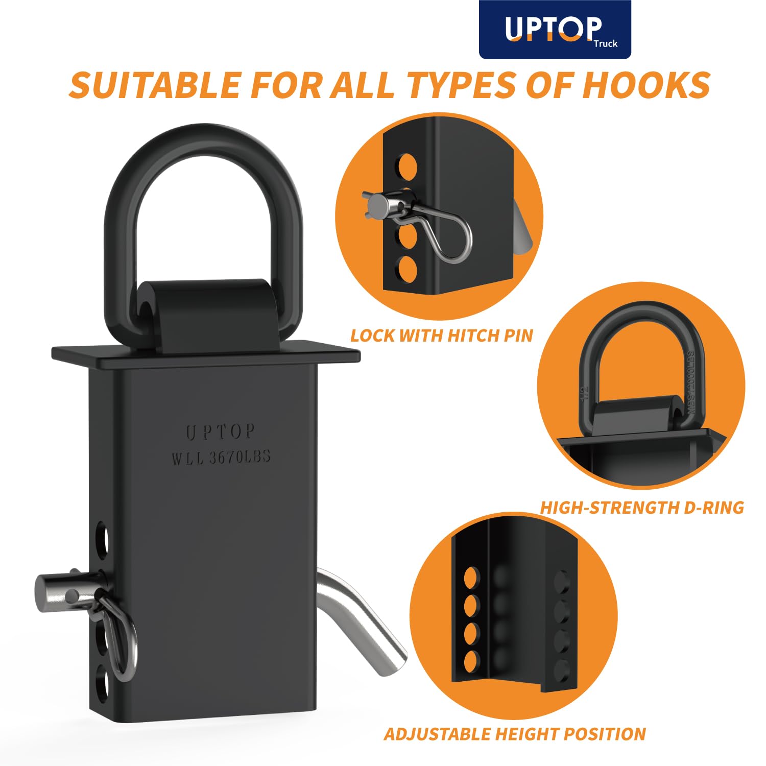 UPTOP includes hitch pins and cotter pins for complete setup and use.