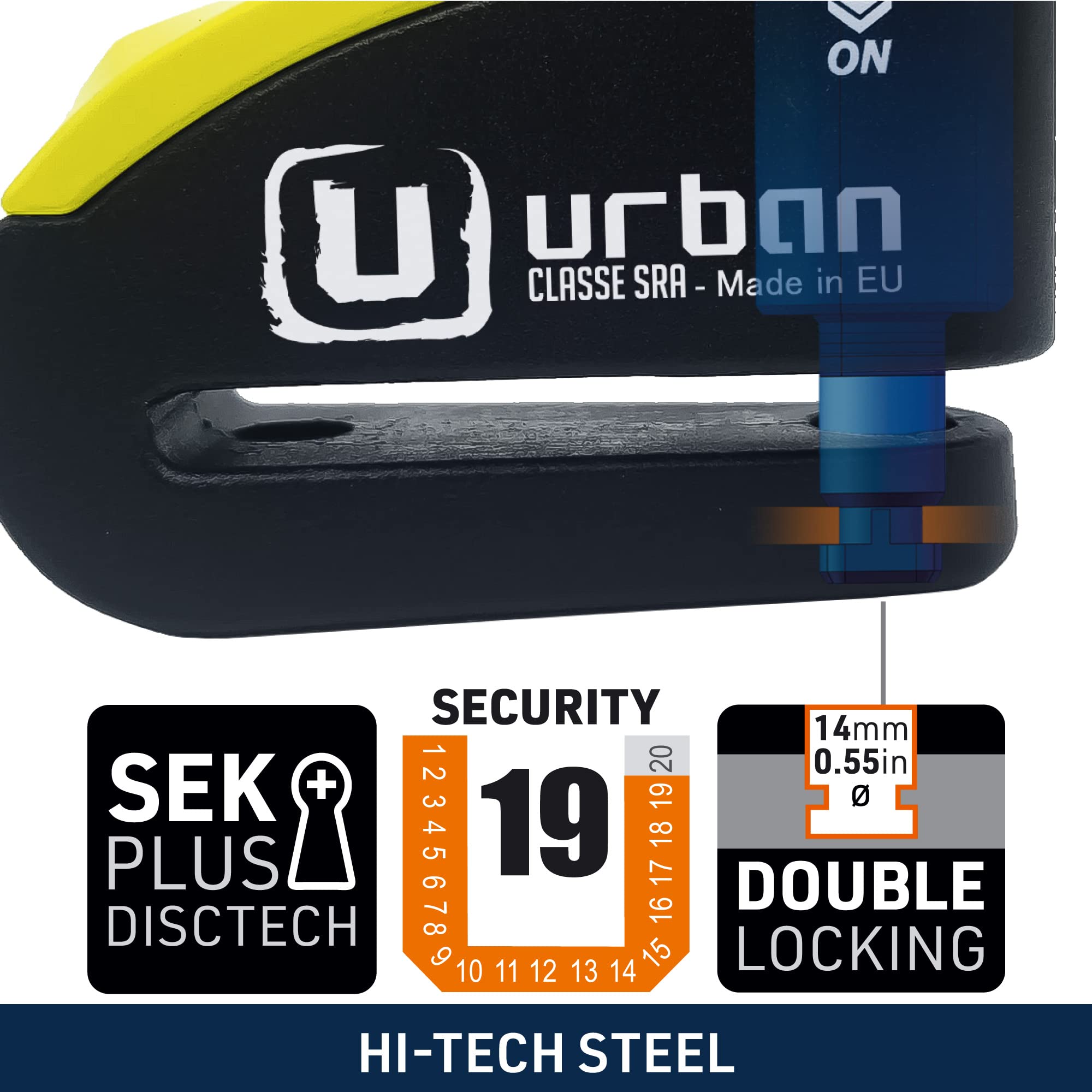 Urban 999 SEK Plus cylinder with anti-pick design for protection.
