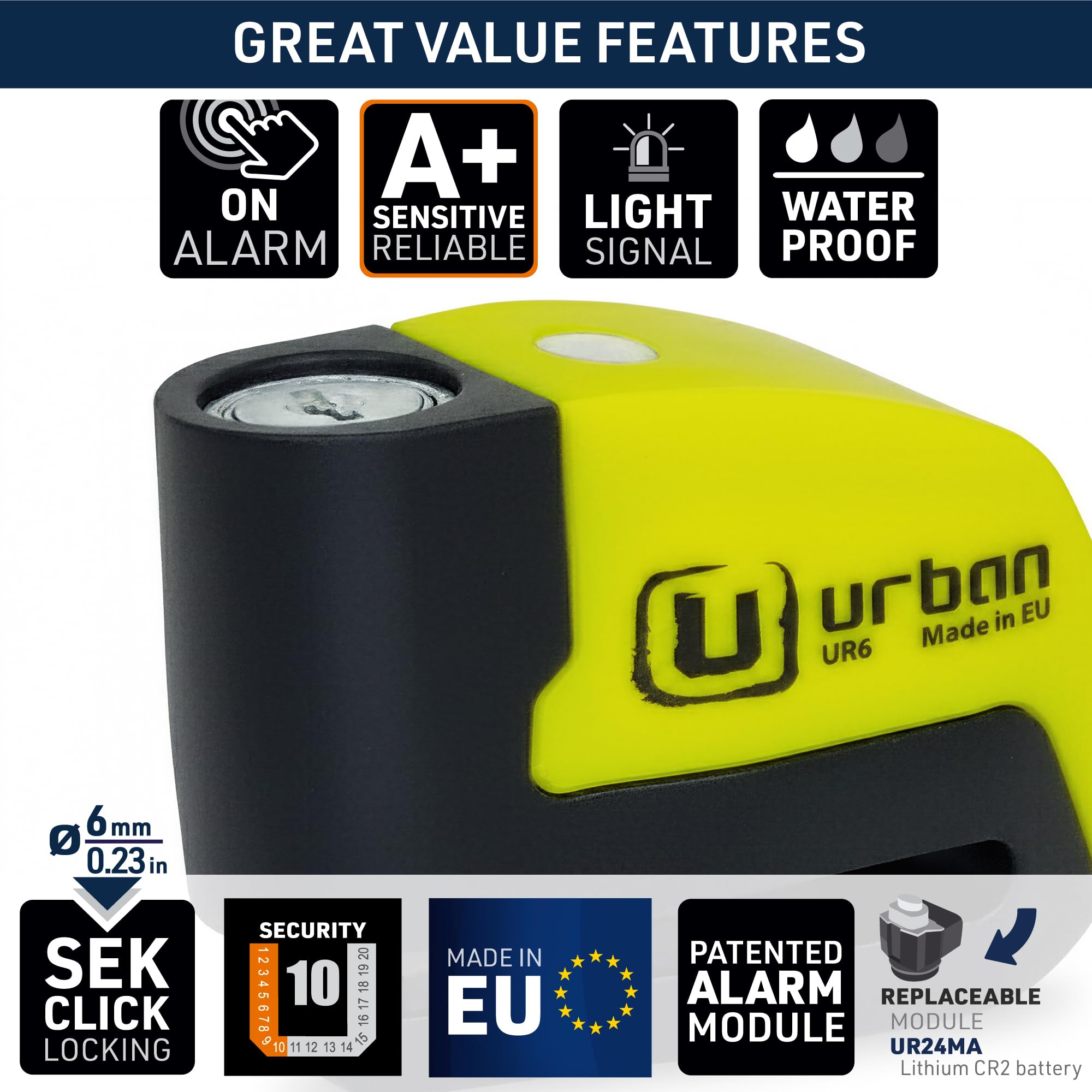 Urban UR6 waterproof seal and anti-rust treatment for rain-ready use.