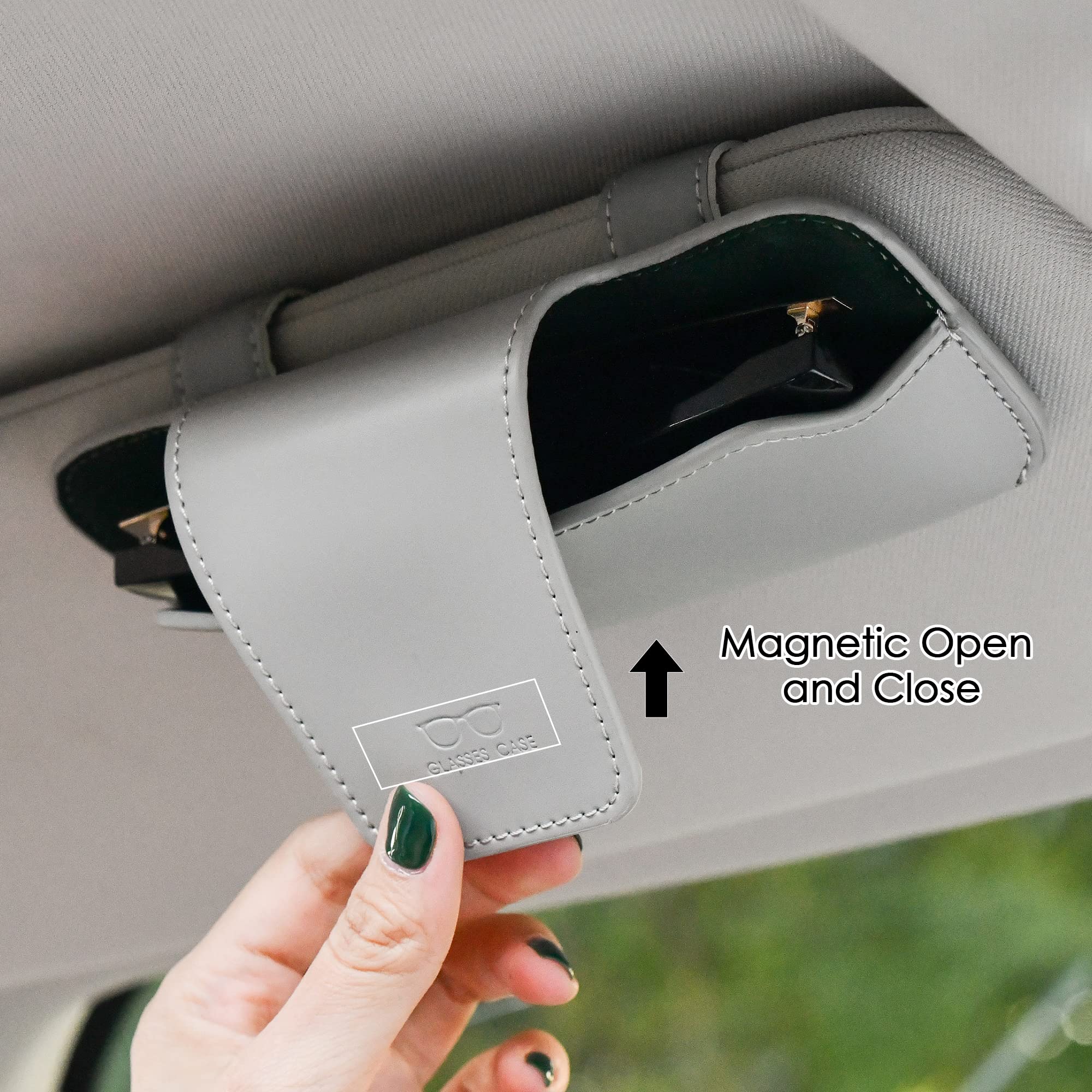 URIZZD visor accessory in faux leather adds stylish organization.