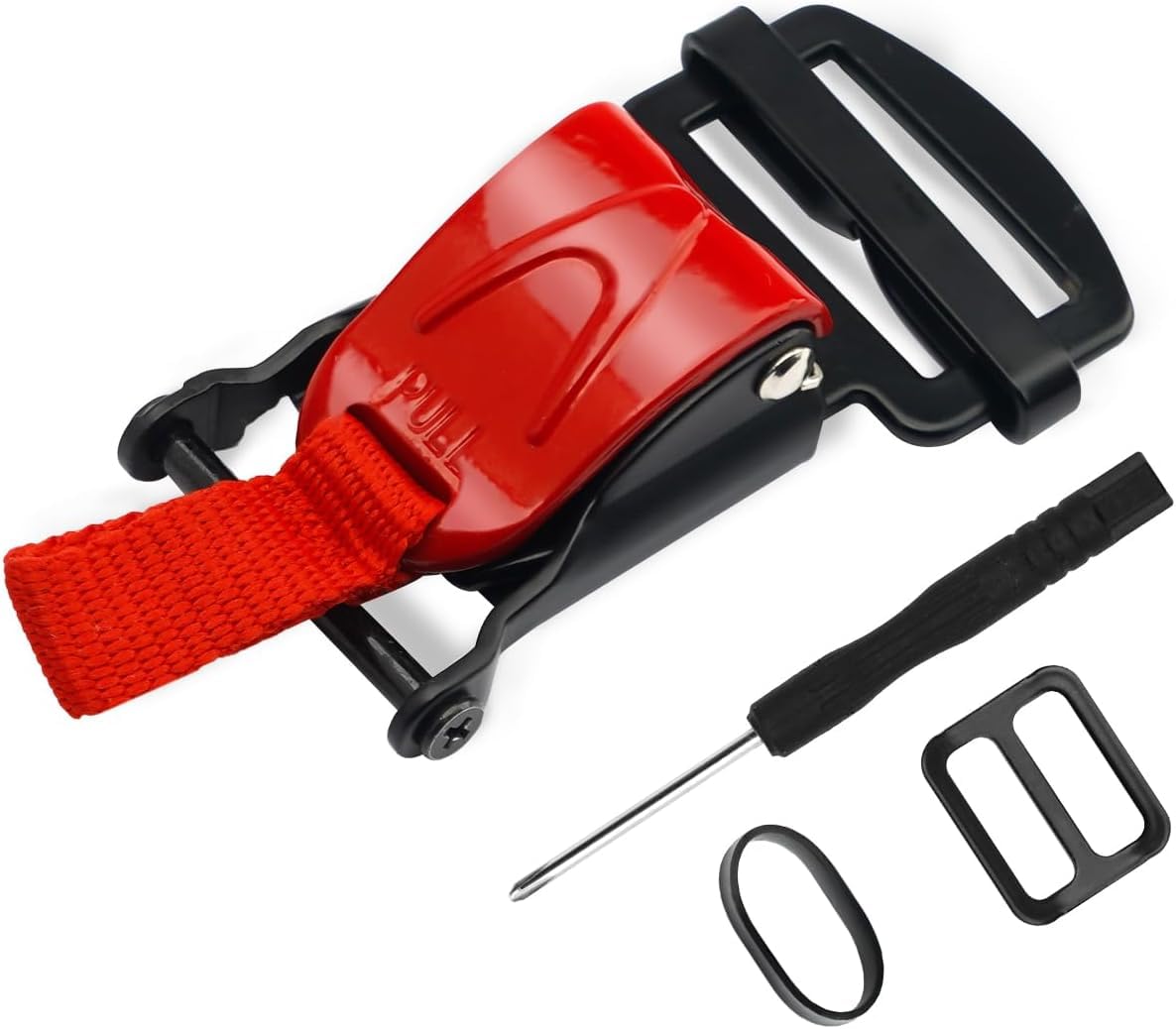 URLWALL quick-release helmet buckle shown in use for rapid helmet removal
