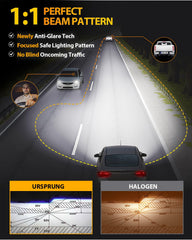Ursprung H11 9005 bulbs installed in car showing easy 1:1 replacement
