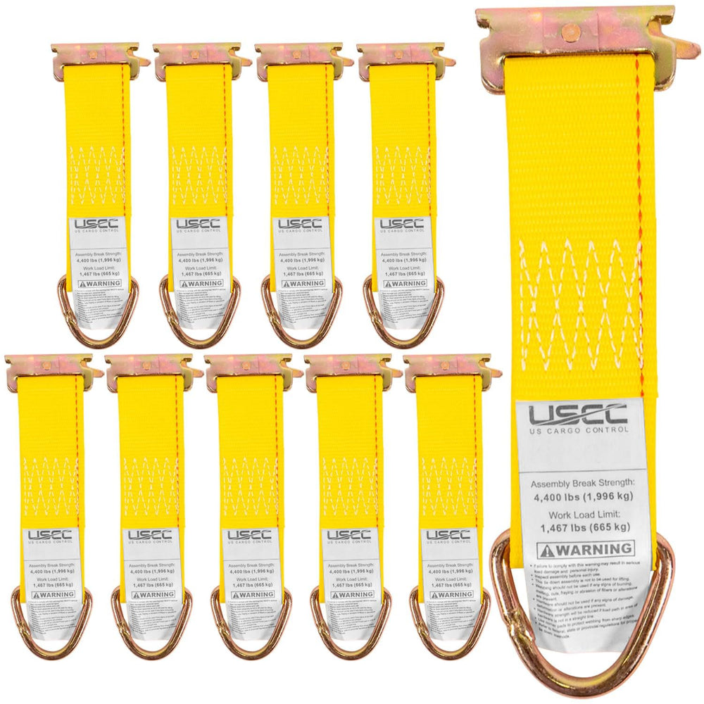 US Cargo Control E-Track rope tie-off showing 6.5 inch length for secure cargo fastening