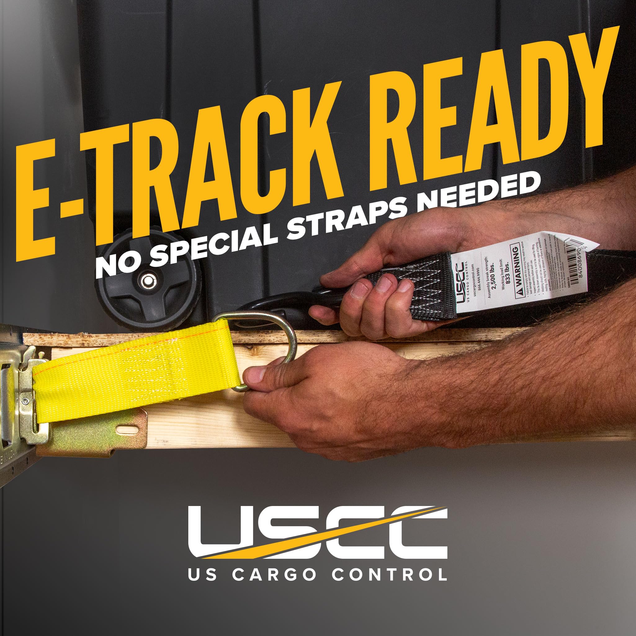 US Cargo Control E-Track spring-fitting in yellow for quick secure placement
