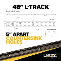 US Cargo Control O ring fittings single stud black enable adjustable tie downs along L-Track