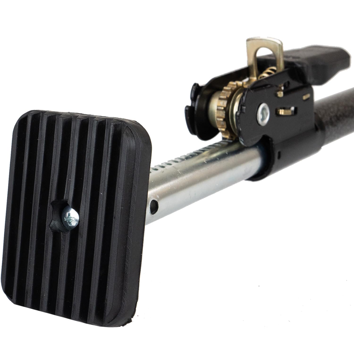 US Cargo Control ratcheting cargo bar extended to 70 inches for a stable pickup bed