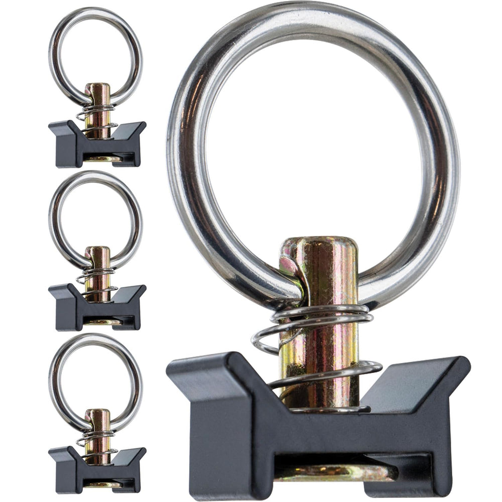 US Cargo Control single stud fitting on L-Track creating flexible tie-down points