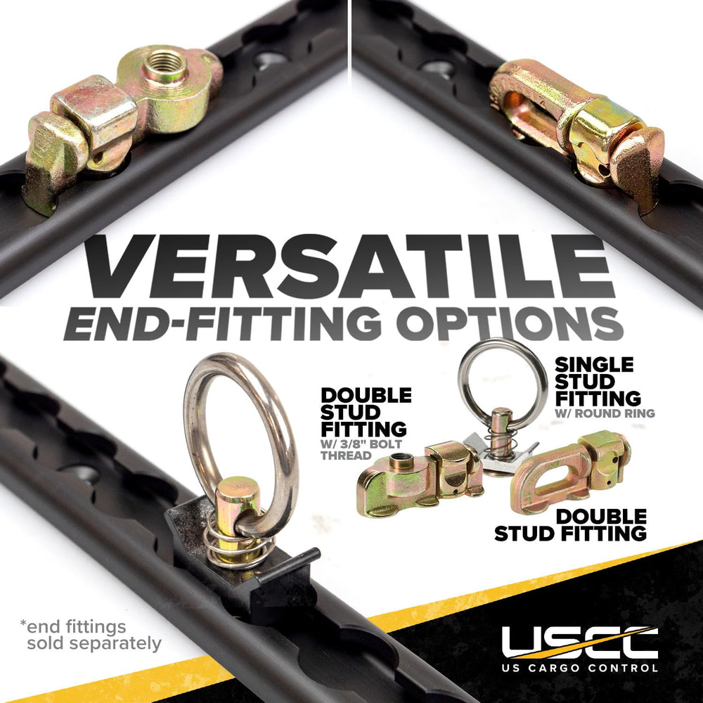 US Cargo Control trailer tie down system with adjustable connections for various loads