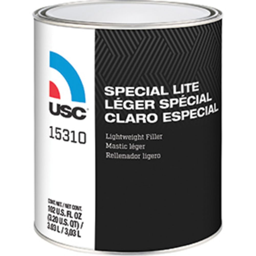 US Chemical & Plastics Special Lite filler bottle pour showing smooth spread for vertical repairs