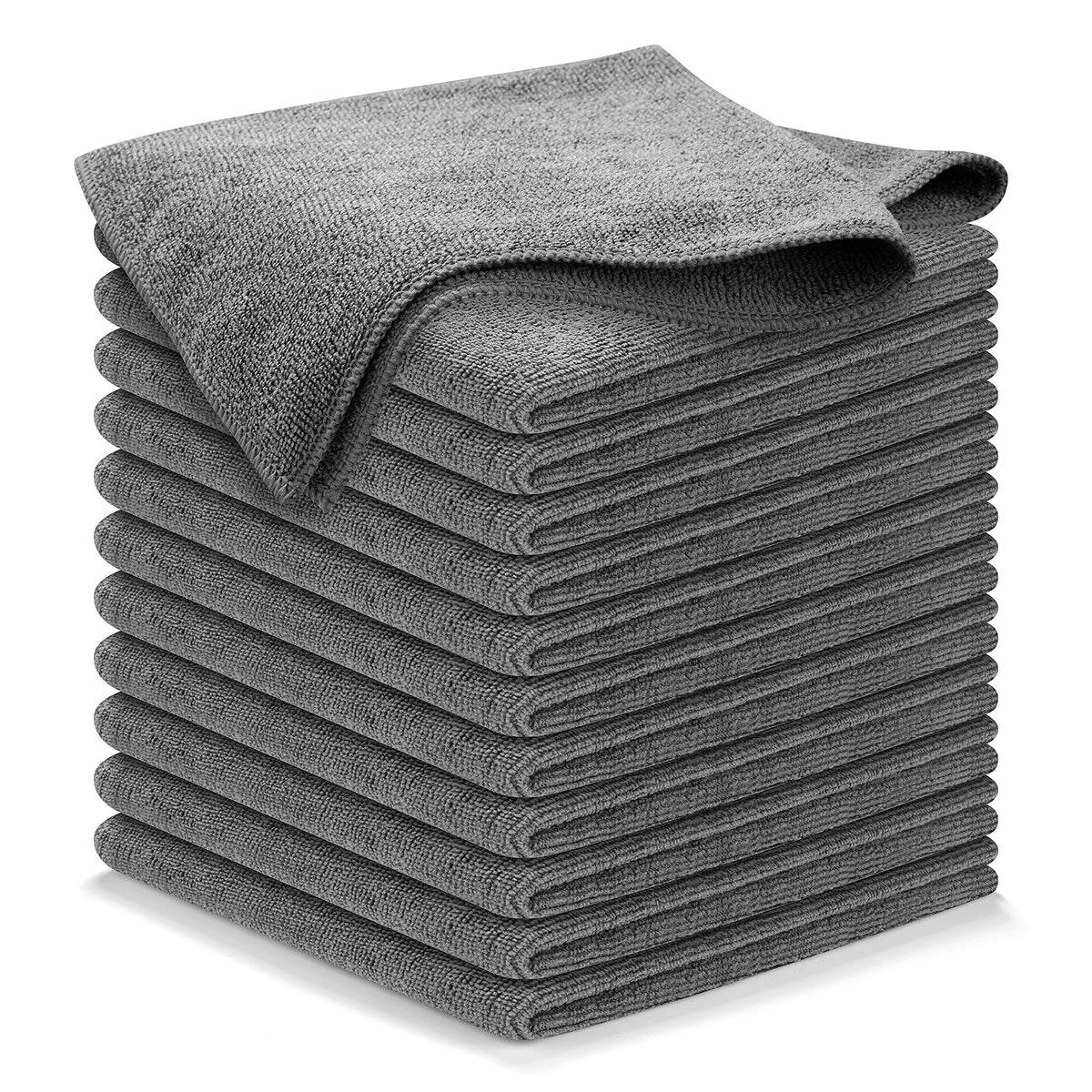 USANOOKS front pack view showing twelve grey towels and product labeling benefits