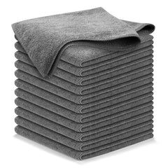 USANOOKS front pack view showing twelve grey towels and product labeling benefits