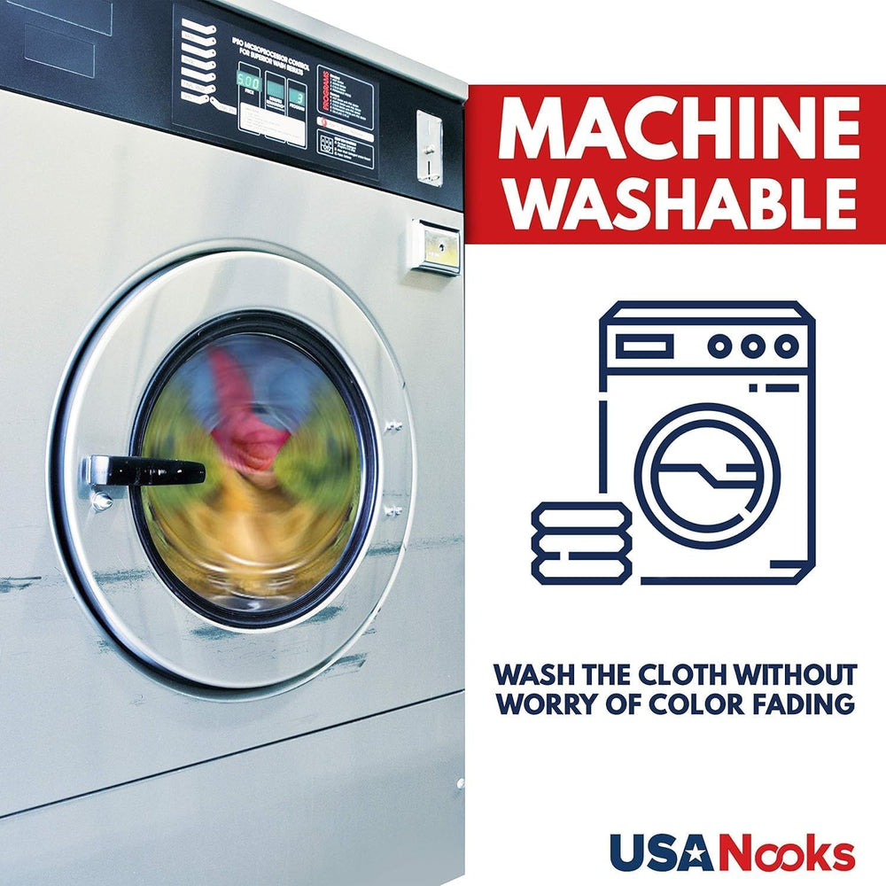 USANOOKS towels neatly stacked in garage setting for all-purpose cleaning use