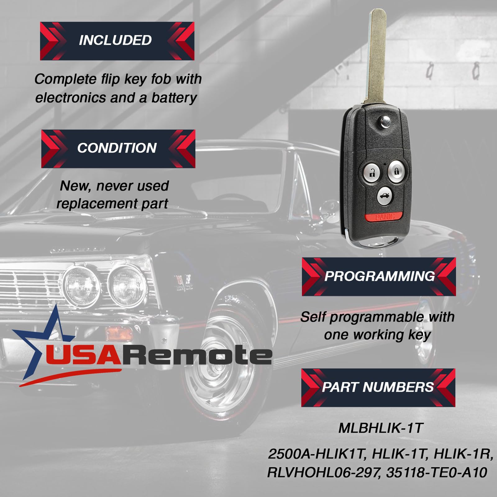 USARemote Acura ZDX key fob front view for seamless entry