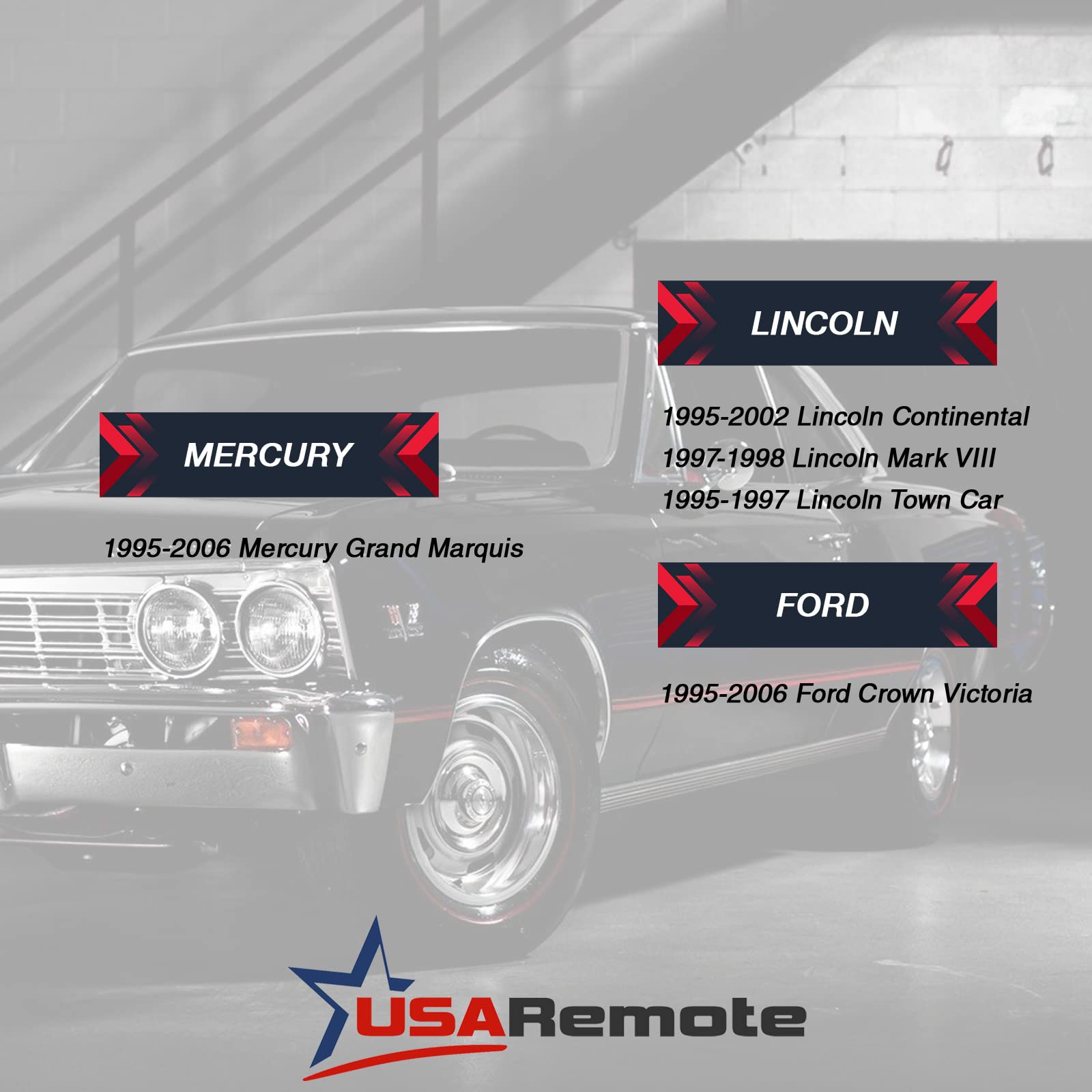 USARemote Town Car key fob with pre-installed battery for immediate use