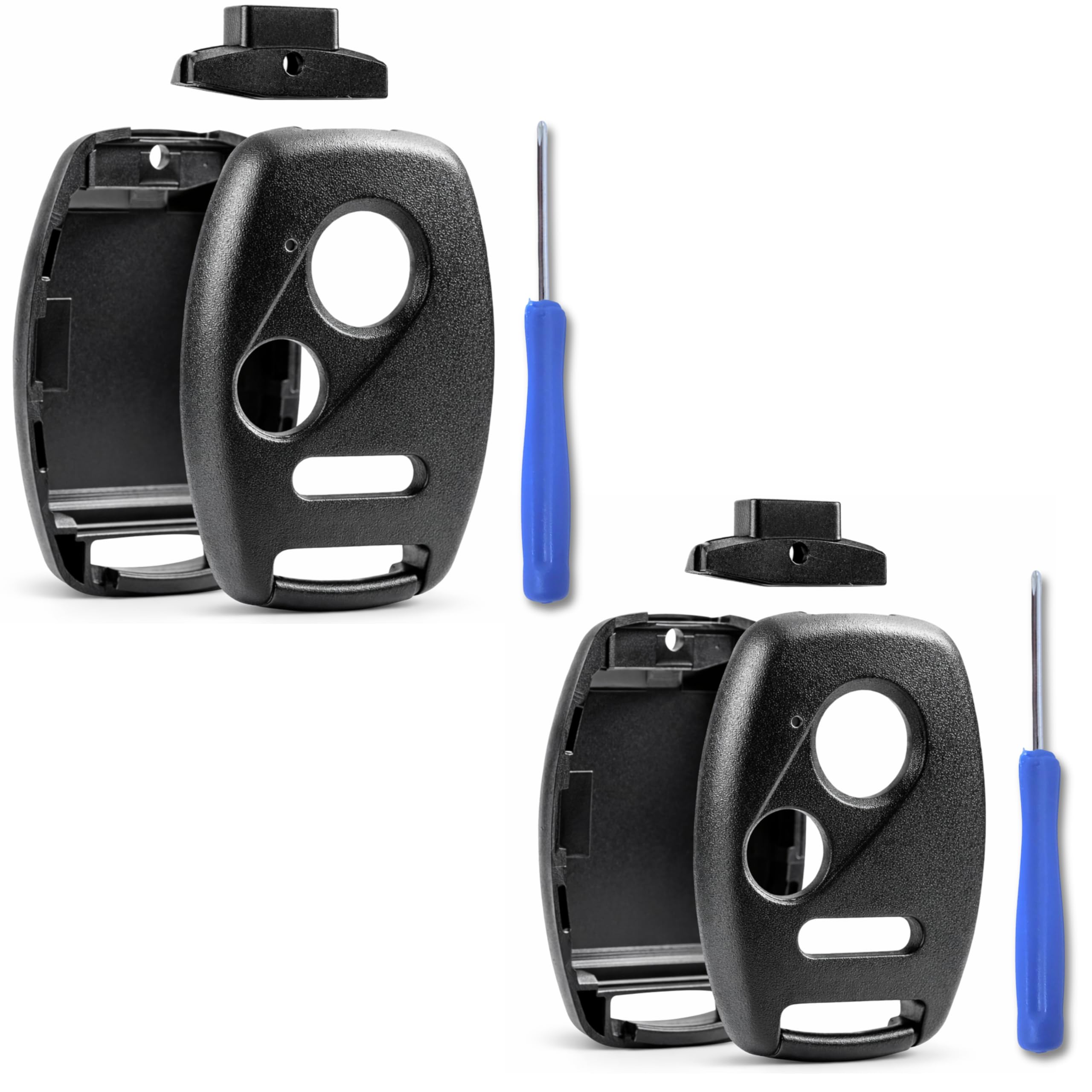 USARemote key fob shell front view for Honda with 3-button layout, easy replacement.