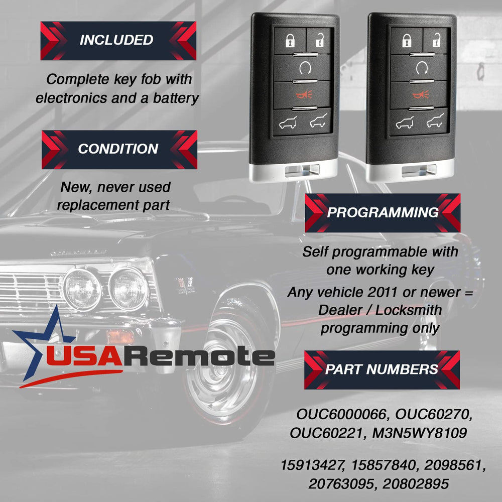 USARemote Cadillac fob buttons close-up demonstrates functional access to controls
